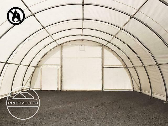 Toolport GmbH Rundbogenhalle Lagerzelt 9,15x12m Zelthalle Industriezelt grau
