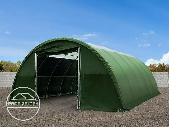 Toolport GmbH Rundbogenhalle 9,15x12m Zelthalle Weidezelt Lagerzelt Garage Halle Unterstand