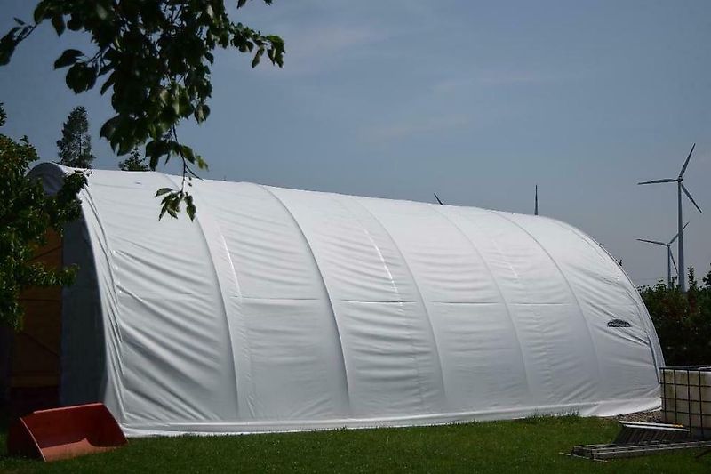 Leichtbauhalle Rundbogenhalle NEUWARE 12 x 9,15 x4,5m PVC STATIK
