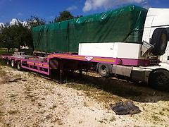 Broshuis Semi-Tieflader Teleskop mit Rampen, TÜV neu