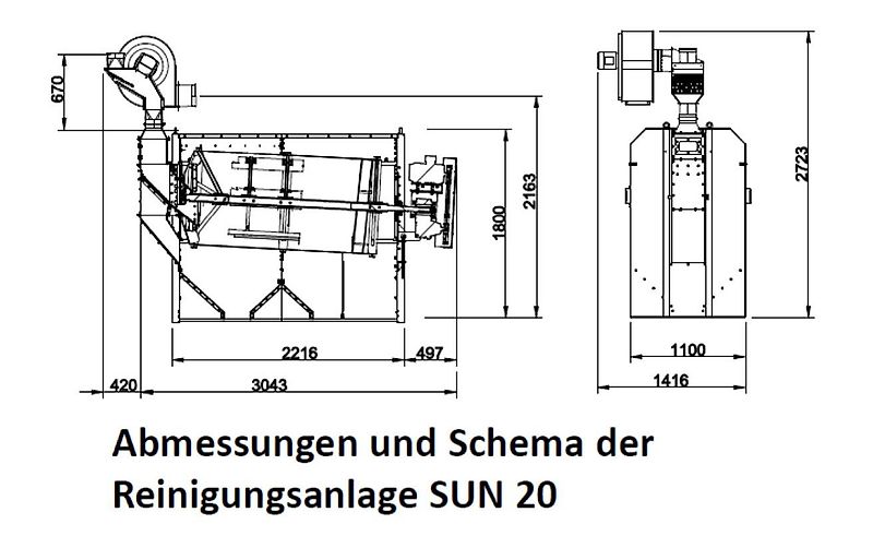 Unia OBI 500 Satztrockner Getreidesilo Trommelreiniger Elevator