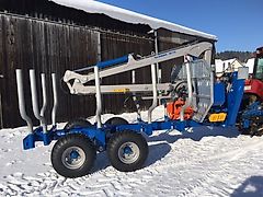 Scandic ST-10S 13t Rückewagen 7,9m Kran 550kg Hubkraft Druckluft Seilwinde