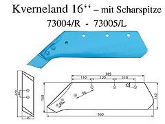 Kverneland Pflugschar mit Scharspitze